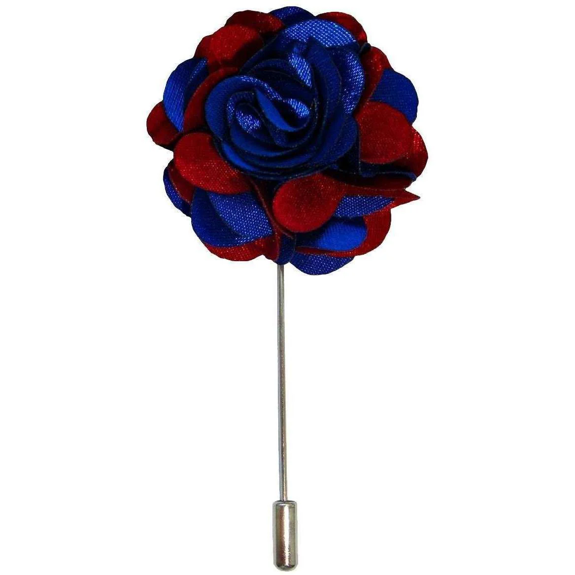Bassin and Brown Floral Lapel Pin - Blue/Wine - Image 2