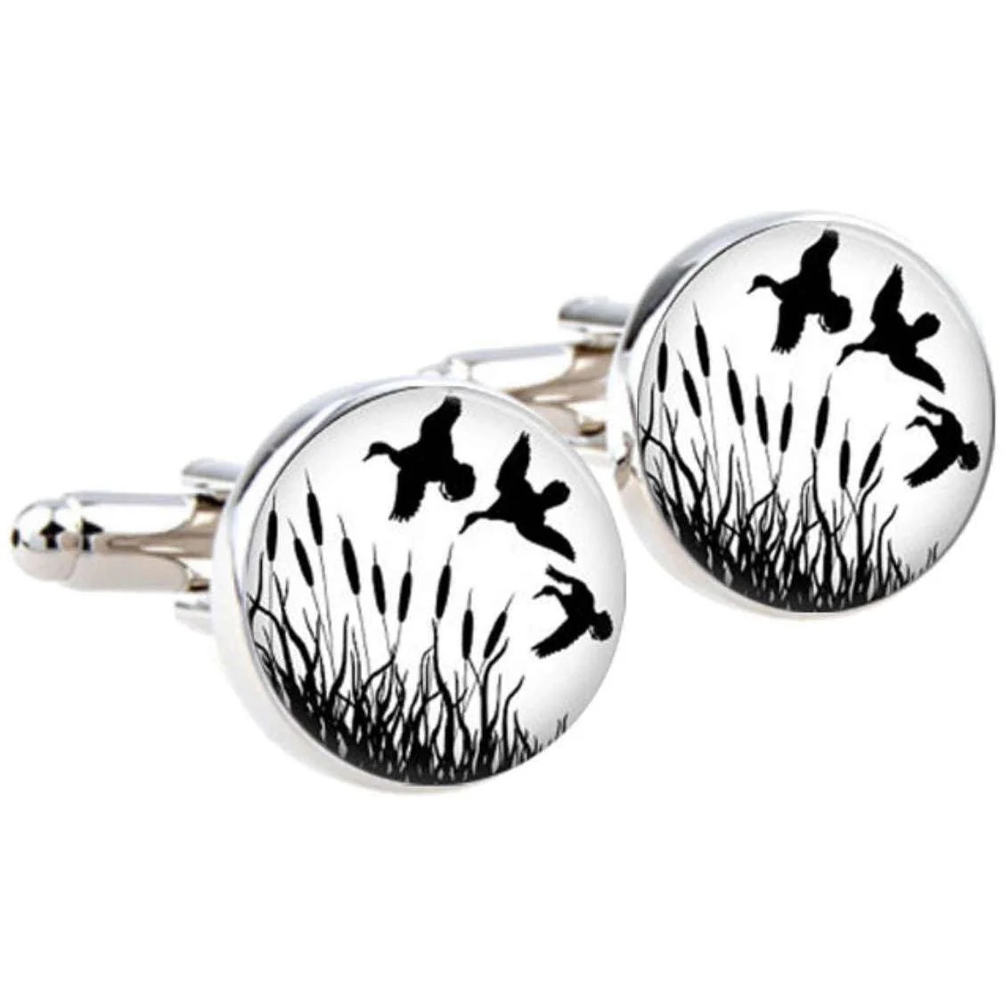 Bassin and Brown Flying Ducks Cufflinks - White/Black - Image 3
