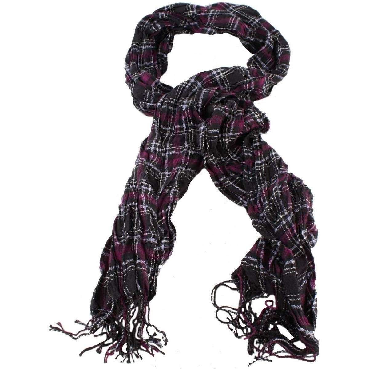 Bassin and Brown Grant Scrunched Scarf - Black/Purple - Image 2
