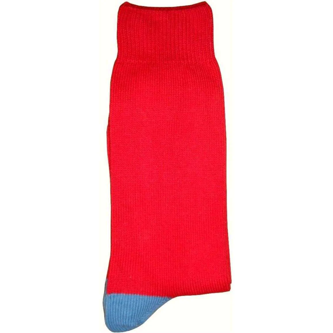 Bassin and Brown Heel and Toe Socks - Red/Blue - Image 2