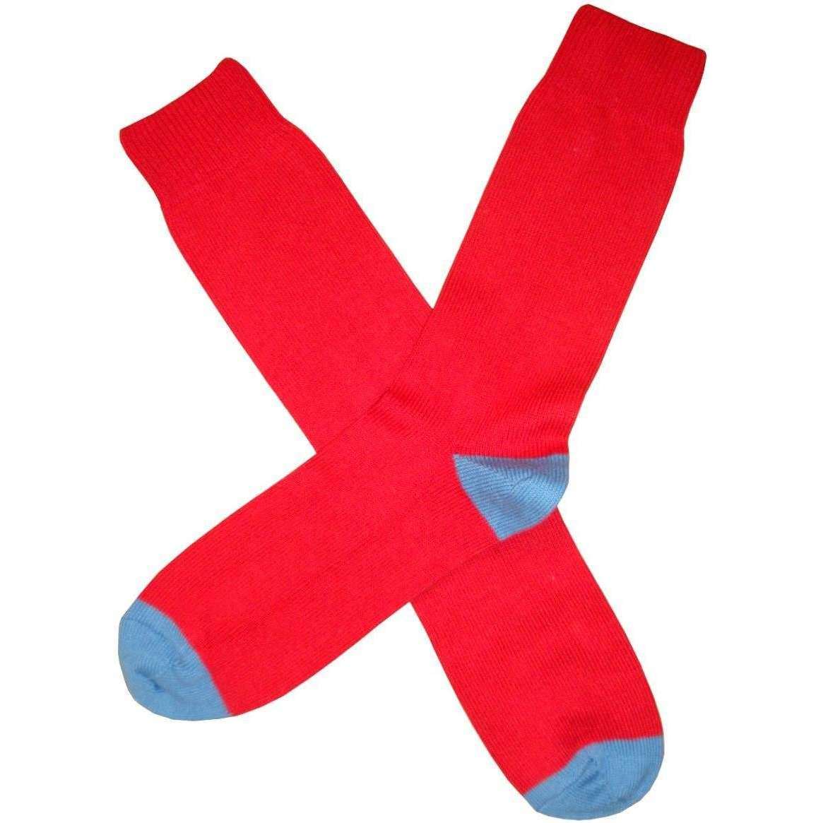 Bassin and Brown Heel and Toe Socks - Red/Blue - Image 3