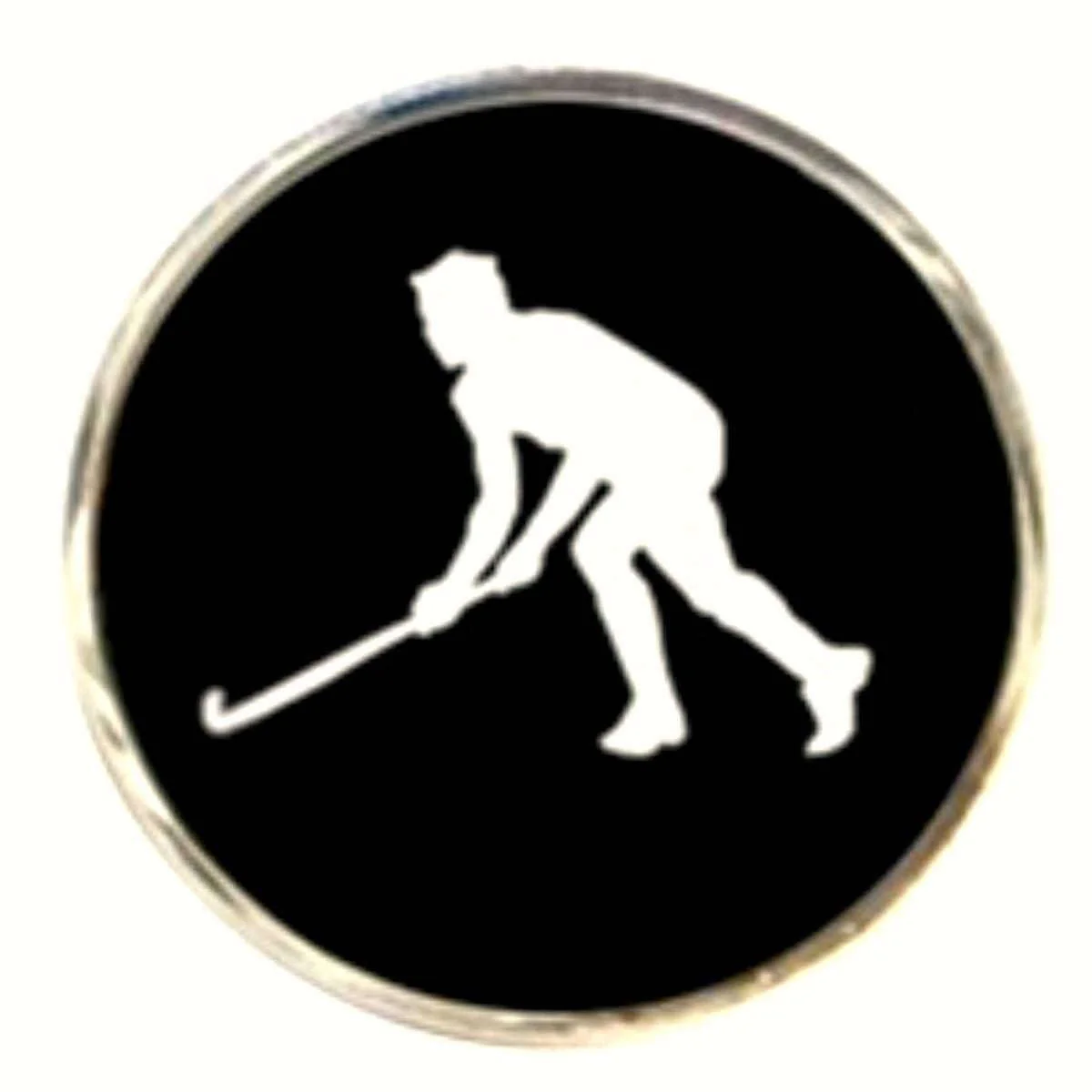 Bassin and Brown Hockey Player Cufflinks - Black/White - Image 3