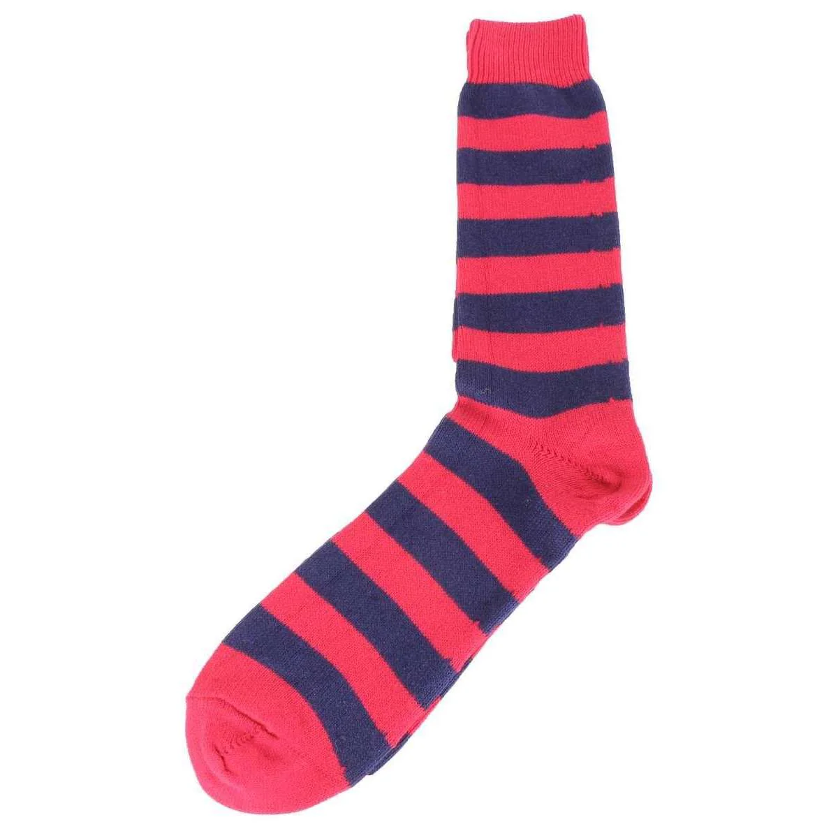 Bassin and Brown Hooped Stripe Socks - Red/Royal Blue - Image 4