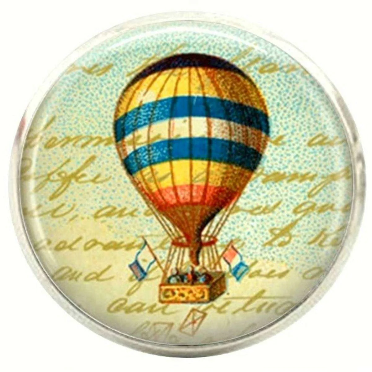 Bassin and Brown Hot Air Balloon Cufflinks - Blue/Yellow/Red - Image 2