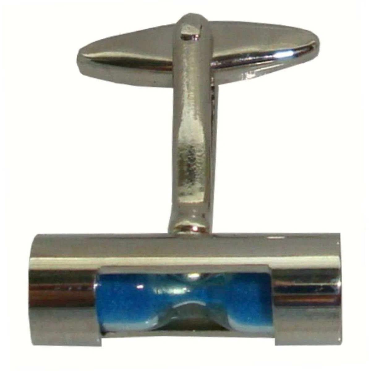 Bassin and Brown Hourglass Cufflinks - Blue/Silver - Image 2