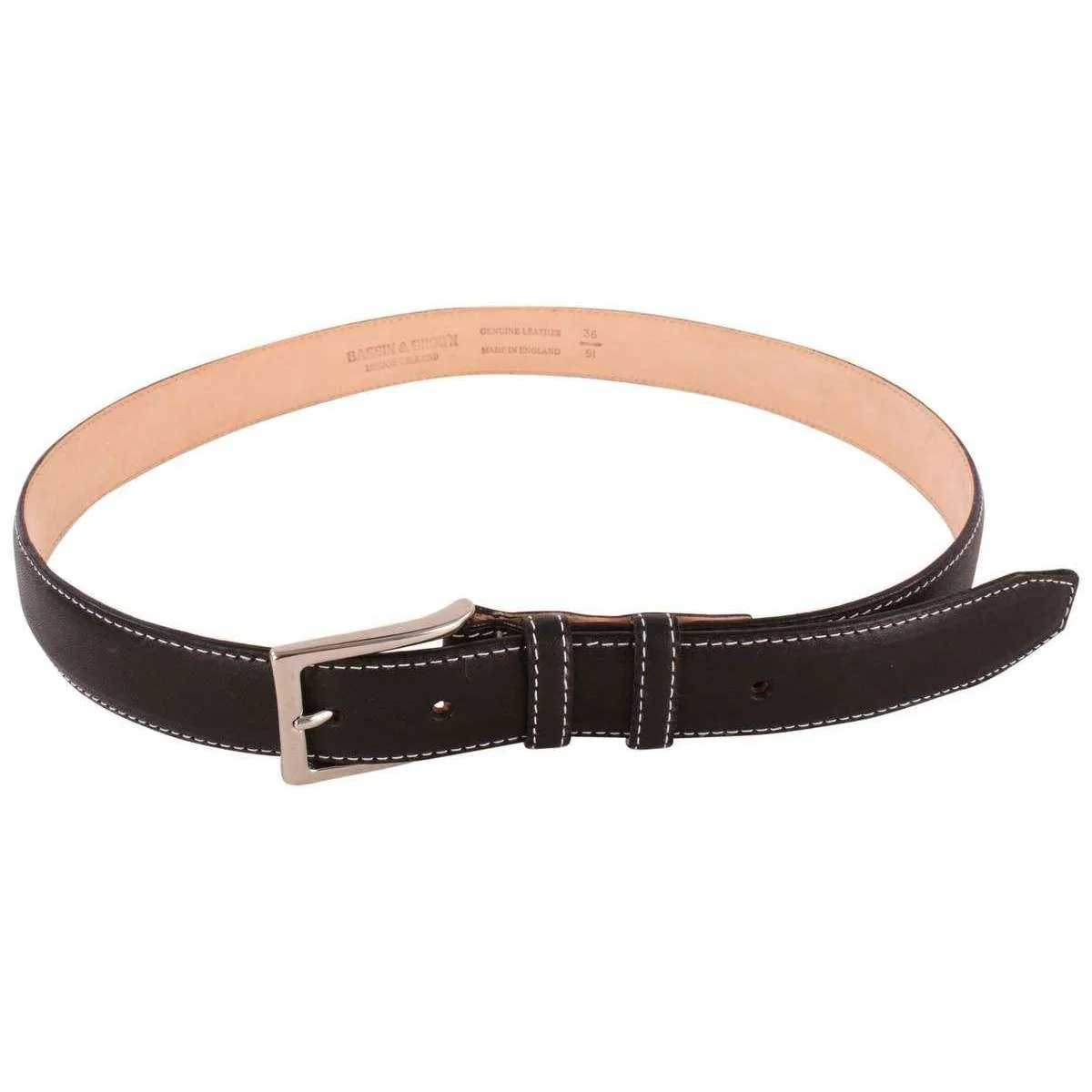 Bassin and Brown Leather Belt - Black - Image 6