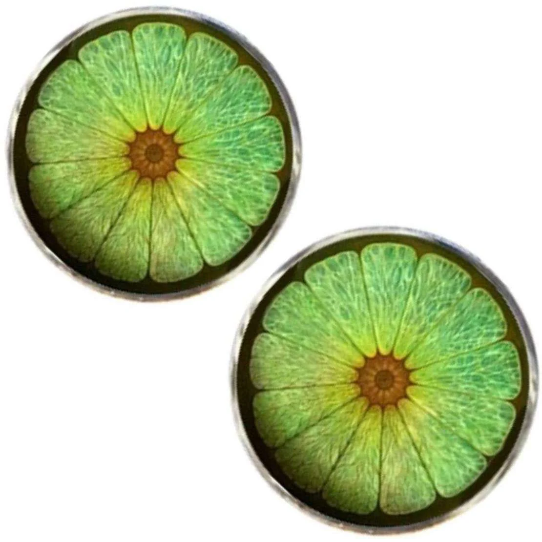 Bassin and Brown Lime Fruit Cufflinks - Green - Image 2