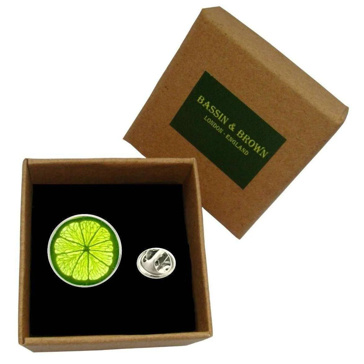 Bassin and Brown Lime Jacket Lapel Pin - Lime Green - Image 2