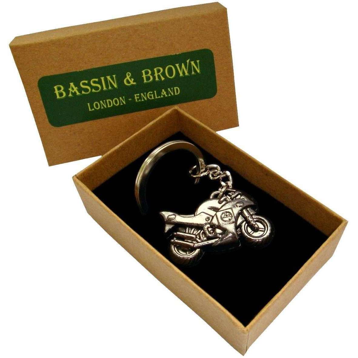 Bassin and Brown Motorbike Key Ring - Black - Image 3