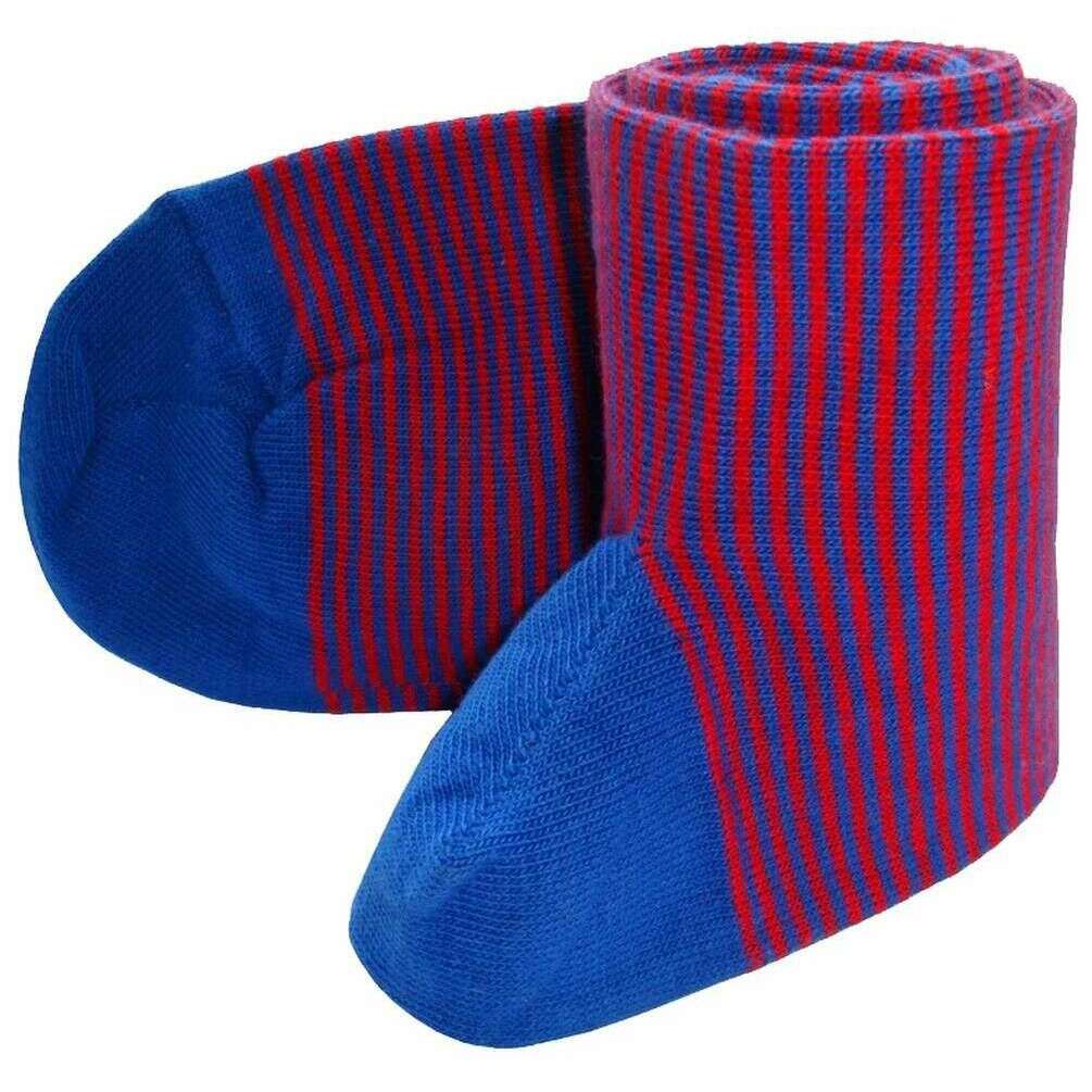Bassin and Brown Narrow Stripe Socks - Royal Blue/Red - Image 3