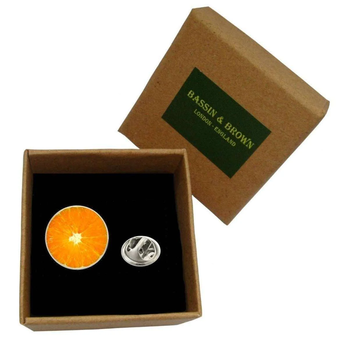 Bassin and Brown Orange Fruit Jacket Lapel Pin - Orange - Image 2