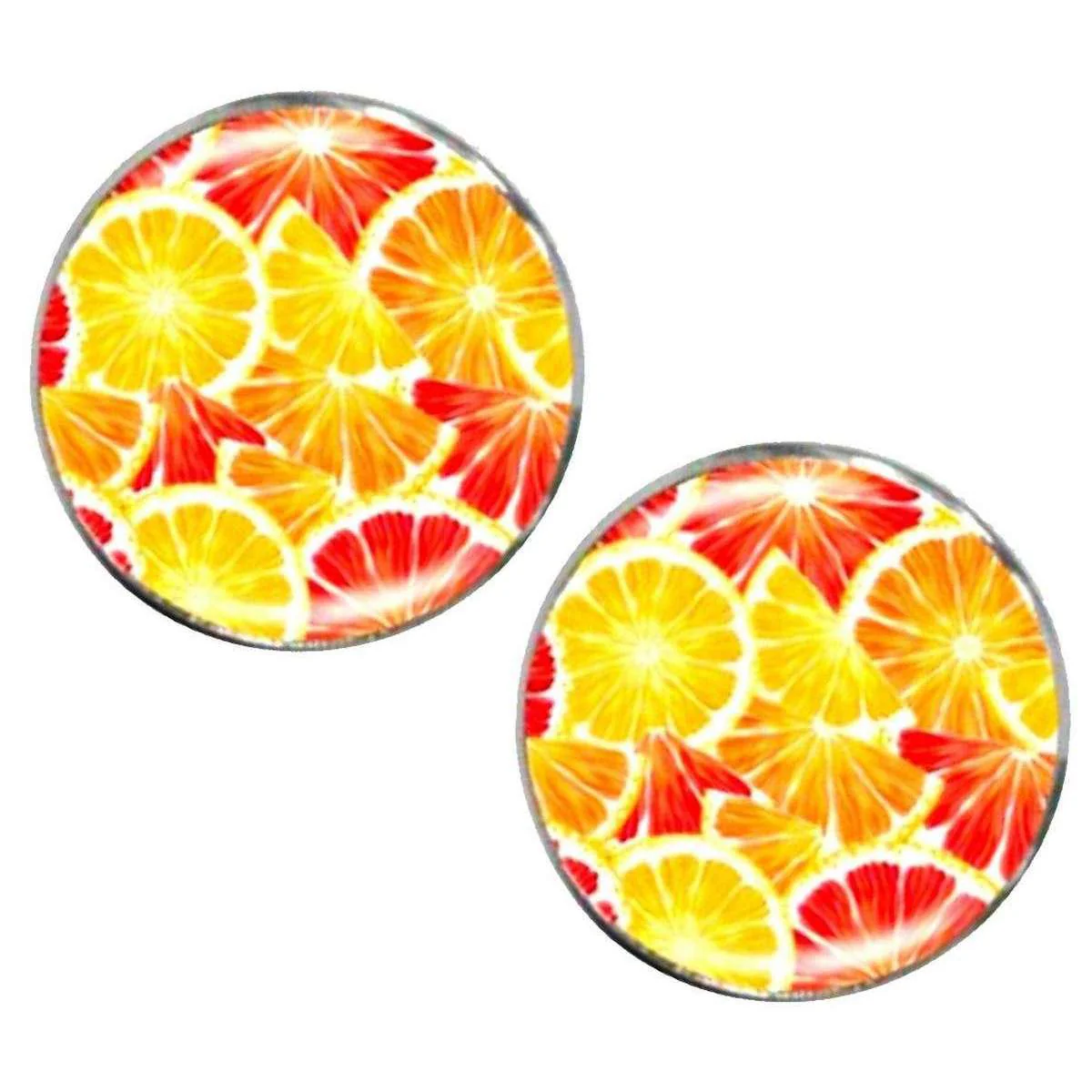 Bassin and Brown Oranges and Lemons Cabachon Cufflinks - Orange/Yellow - Image 3