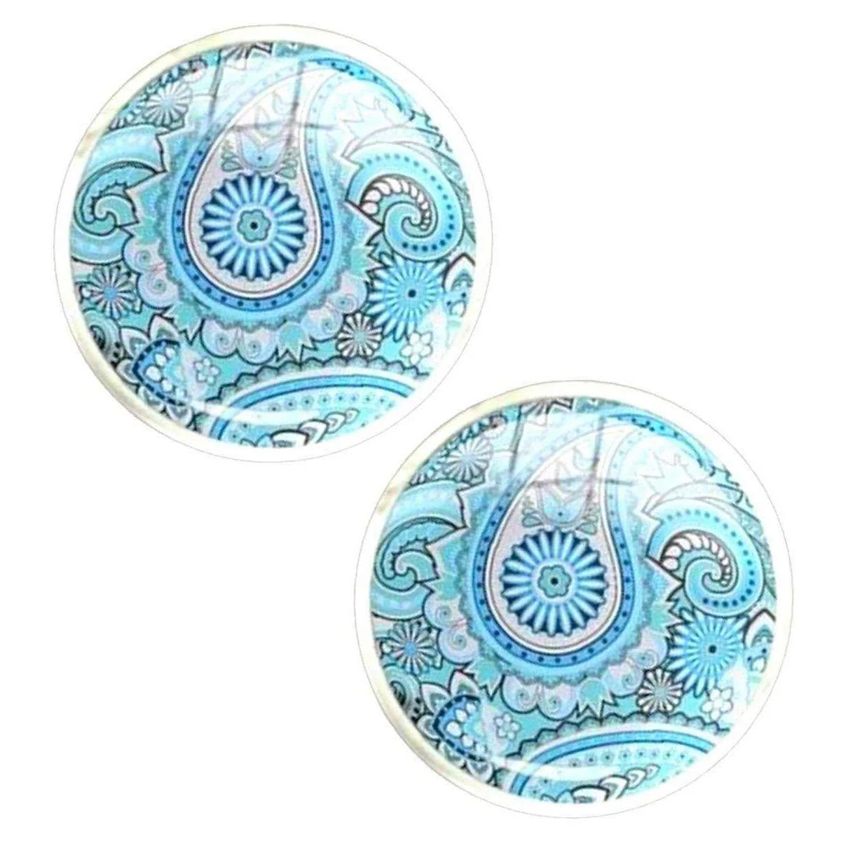 Bassin and Brown Paisley Cufflinks - Aqua Blue - Image 3