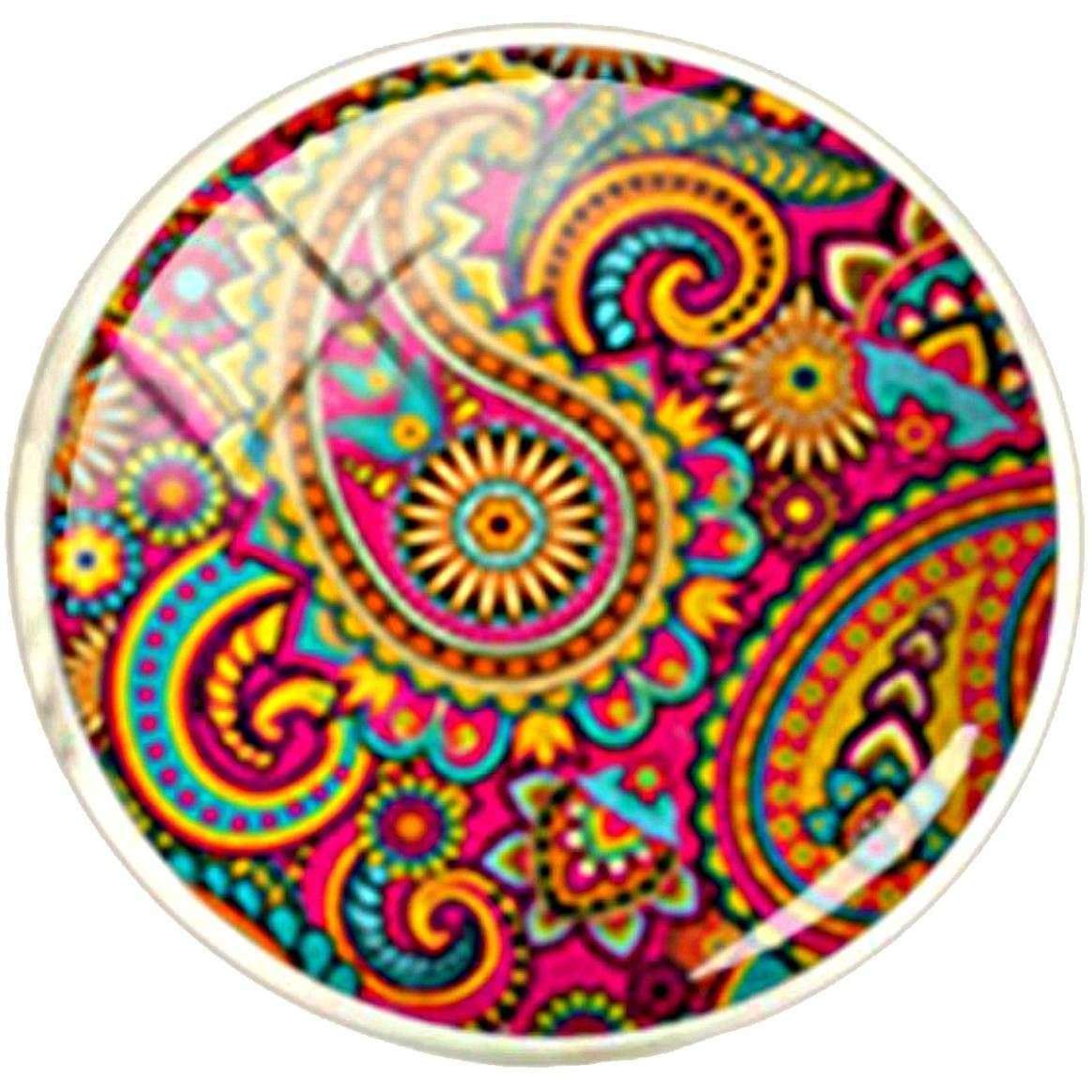 Bassin and Brown Paisley Cufflinks - Wine/Yellow - Image 4