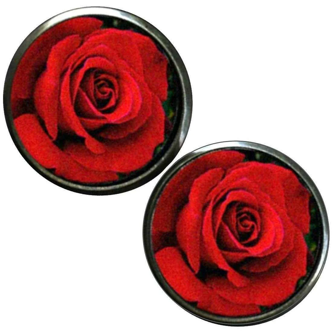 Bassin and Brown Rose Cufflinks - Red - Image 2
