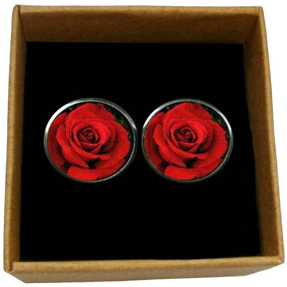 Bassin and Brown Rose Cufflinks - Red - Image 5
