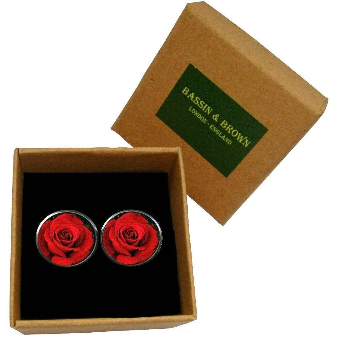 Bassin and Brown Rose Cufflinks - Red - Image 6