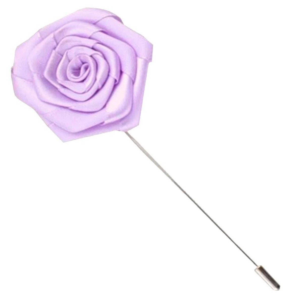 Bassin and Brown Rose Flower Lapel Pin - Lilac