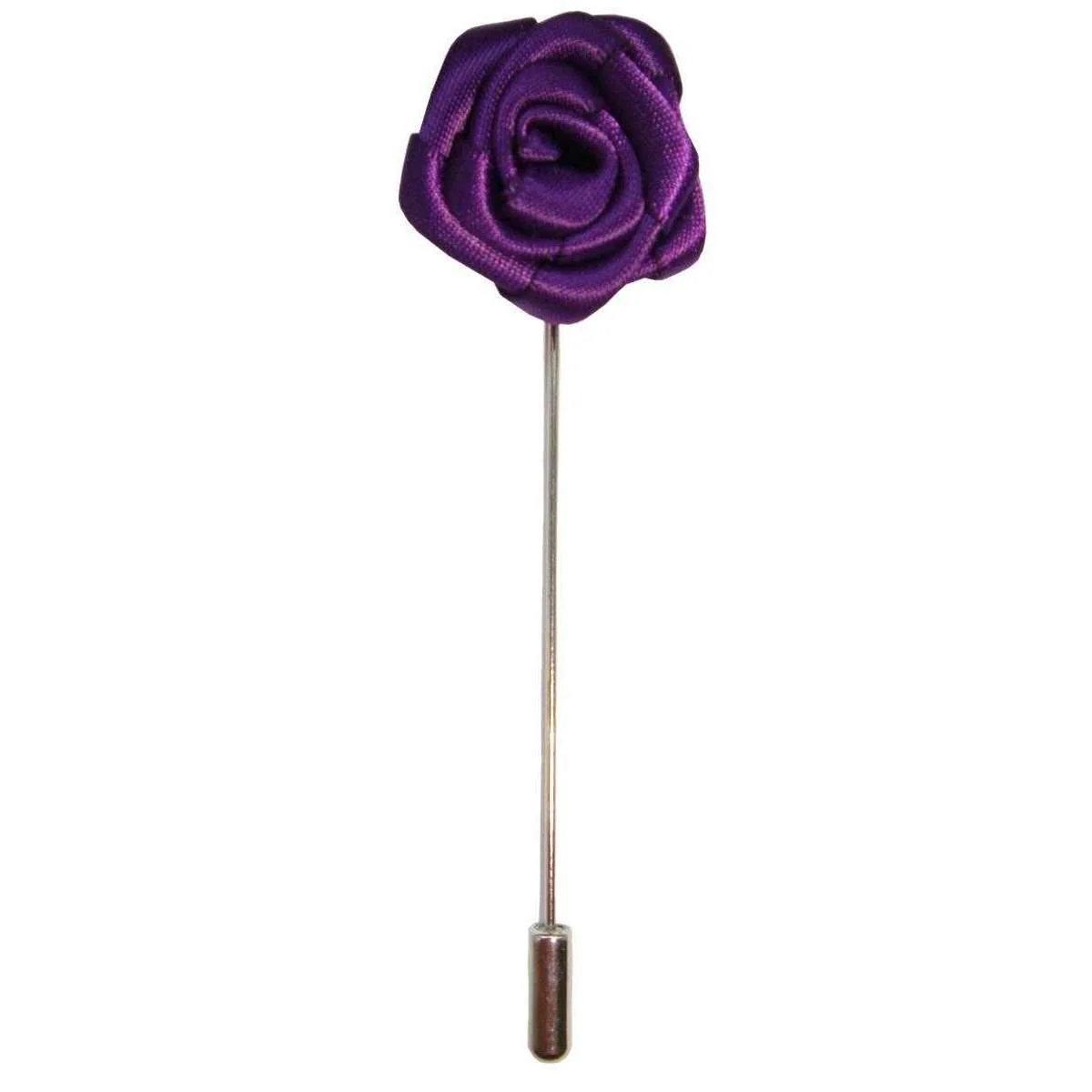 Bassin and Brown Rose Flower Lapel Pin - Purple - Image 2