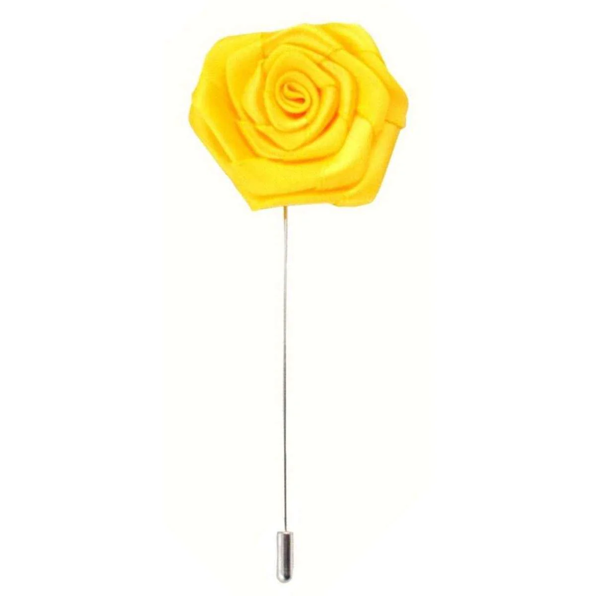 Bassin and Brown Rose Flower Lapel Pin - Yellow - Image 2