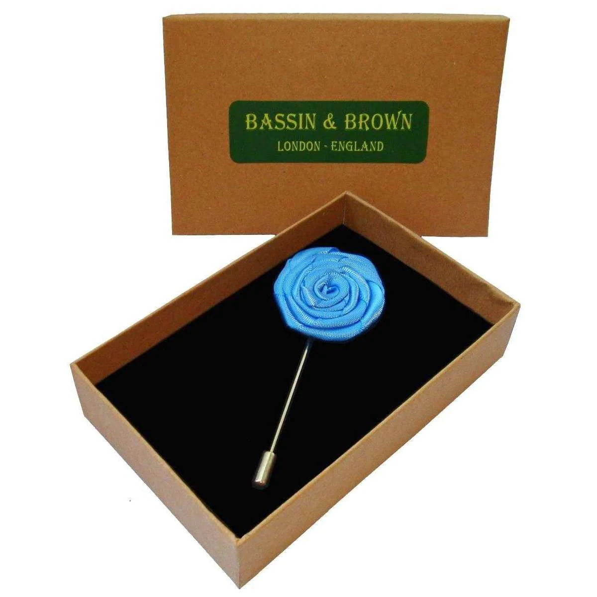 Bassin and Brown Rose Jacket Lapel Pin - Blue - Image 4