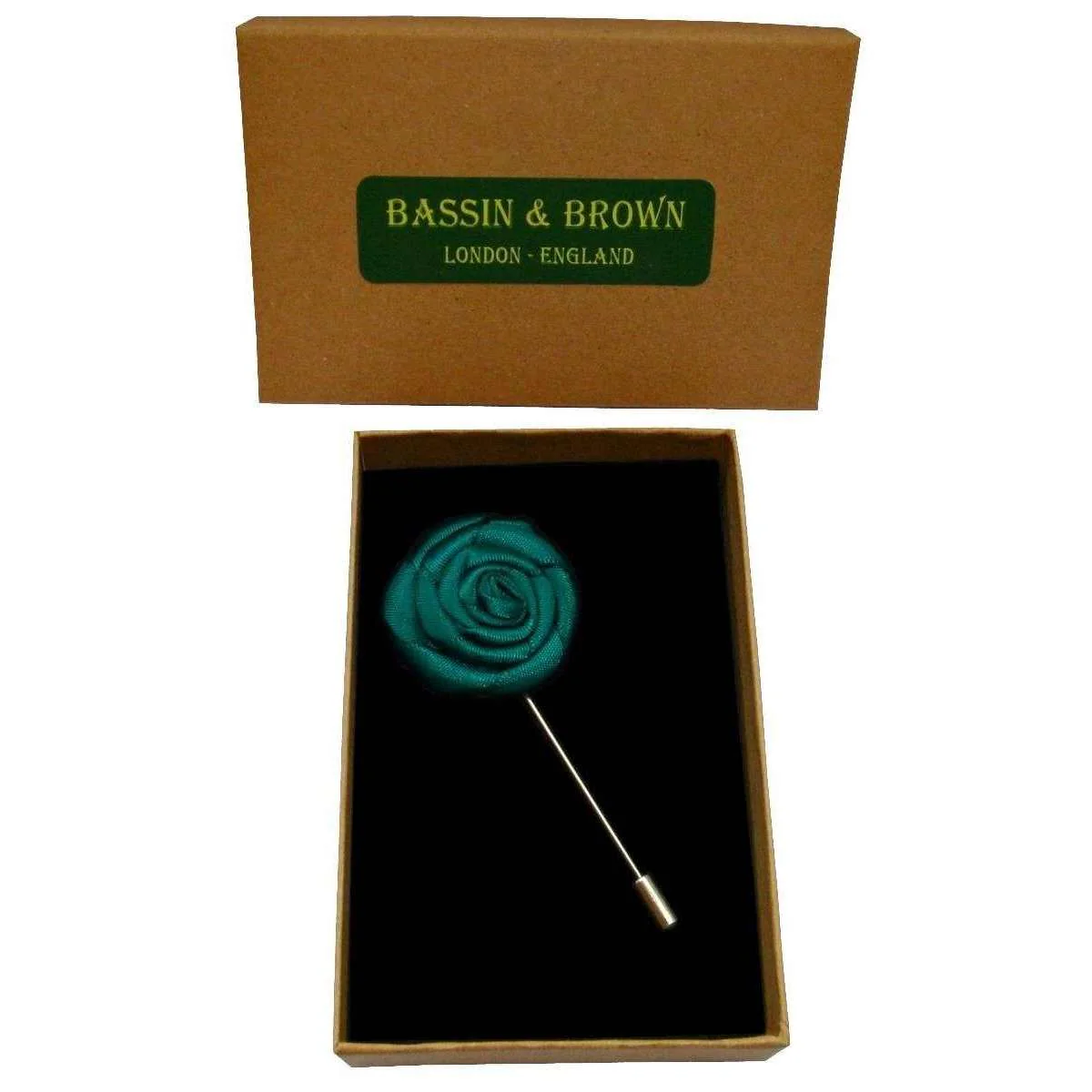 Bassin and Brown Rose Jacket Lapel Pin - Green - Image 5