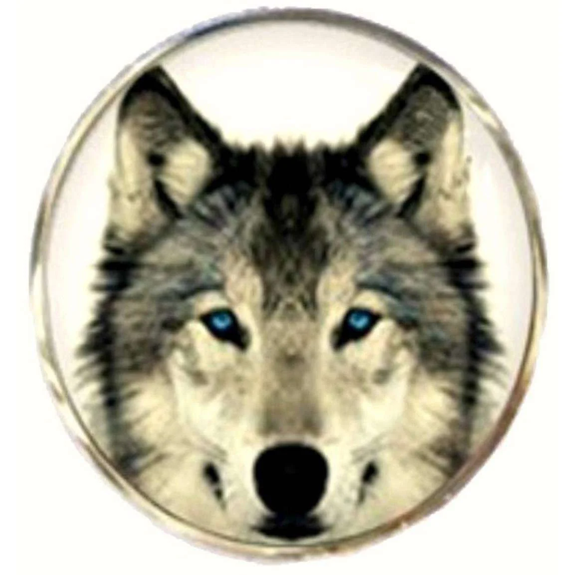 Bassin and Brown Round Arctic Wolf Cufflinks - White - Image 3