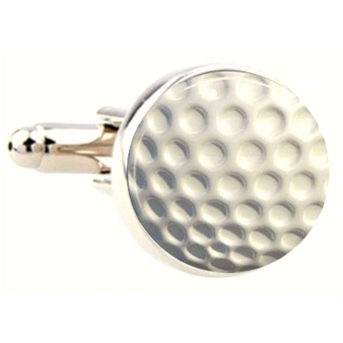 Bassin and Brown Round Golf Ball Cufflinks - White - Image 3