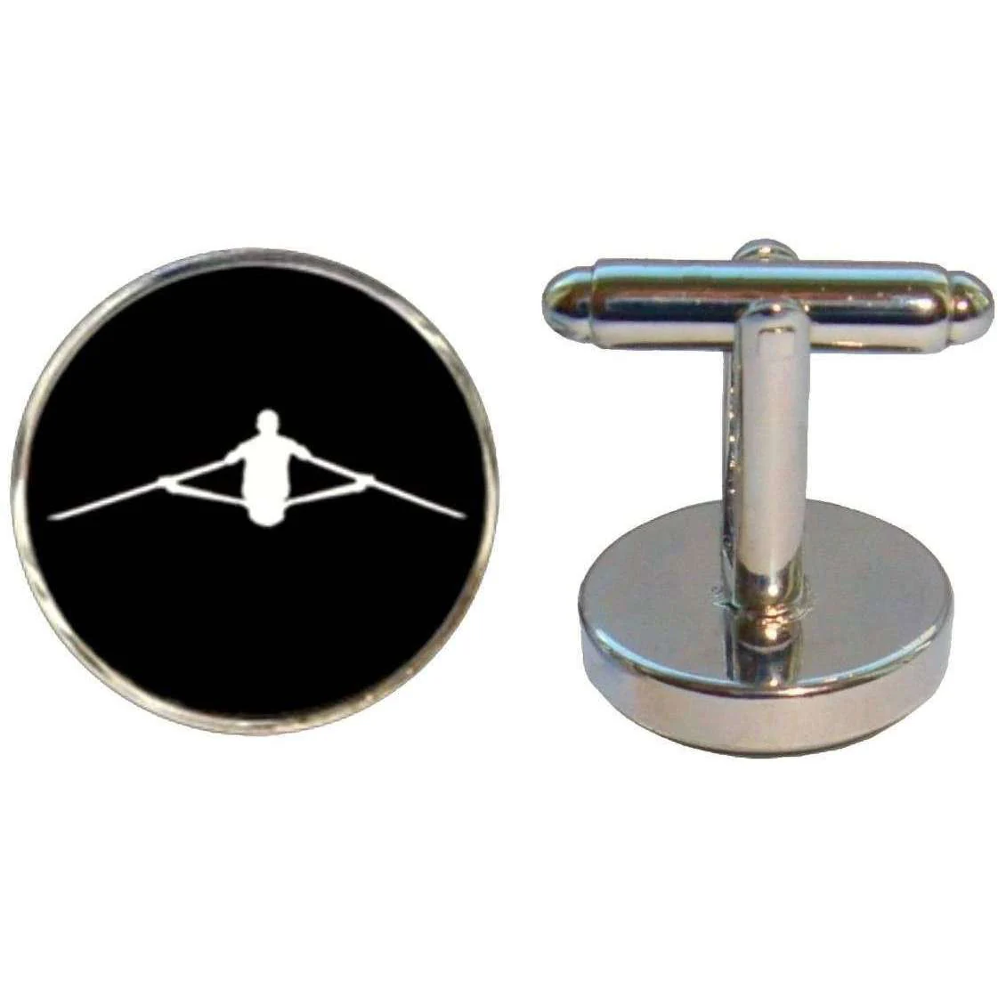 Bassin and Brown Rower Cufflinks - Black/White - Image 3