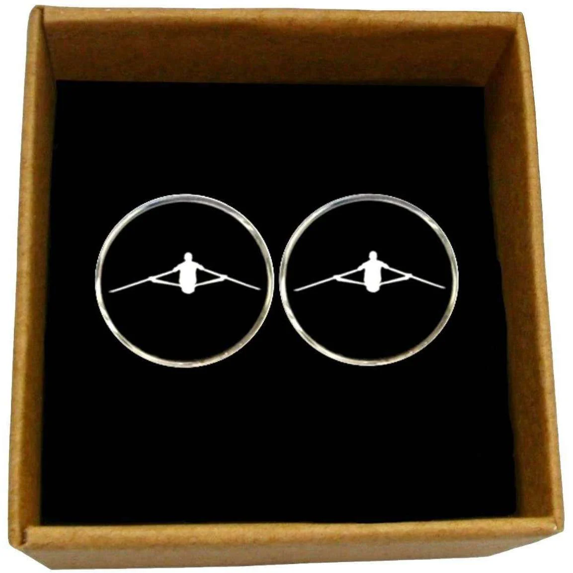 Bassin and Brown Rower Cufflinks - Black/White - Image 5