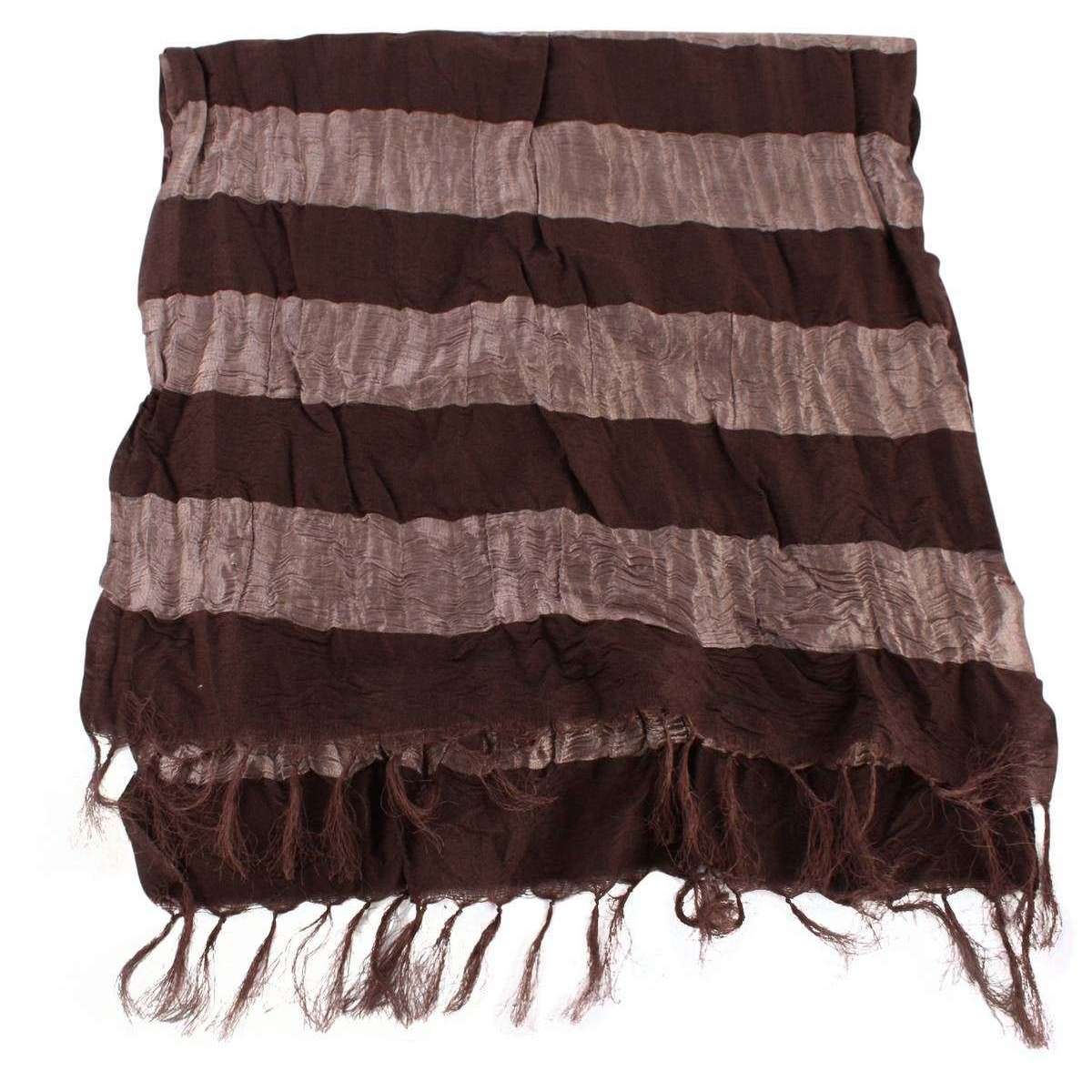 Bassin and Brown Sarracenia Hori Striped Scarf - Bronze/Brown - Image 3