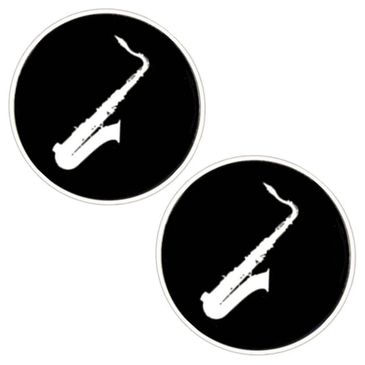 Bassin and Brown Saxophone Cufflinks - Black/White - Image 3