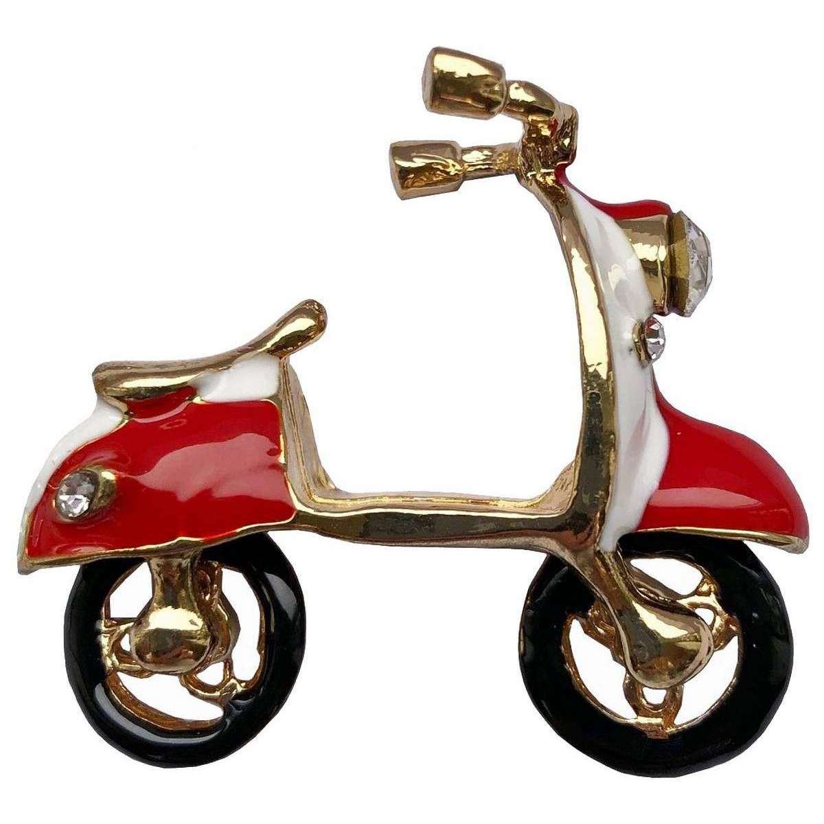 Bassin and Brown Scooter Key Ring - Red/White/Gold - Image 3