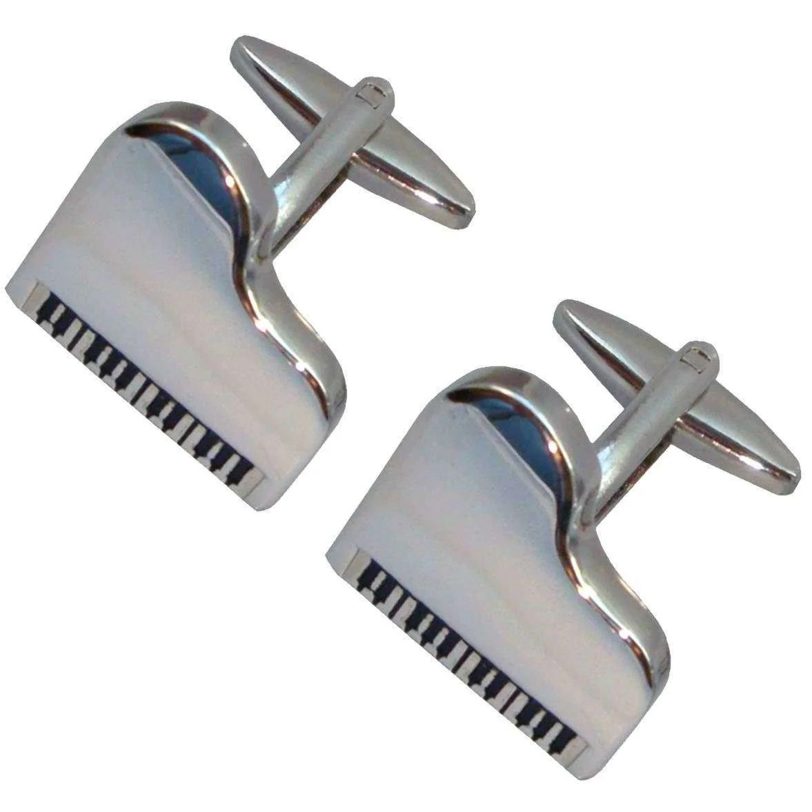Bassin and Brown Silver Piano Cufflinks - Silver - Image 2