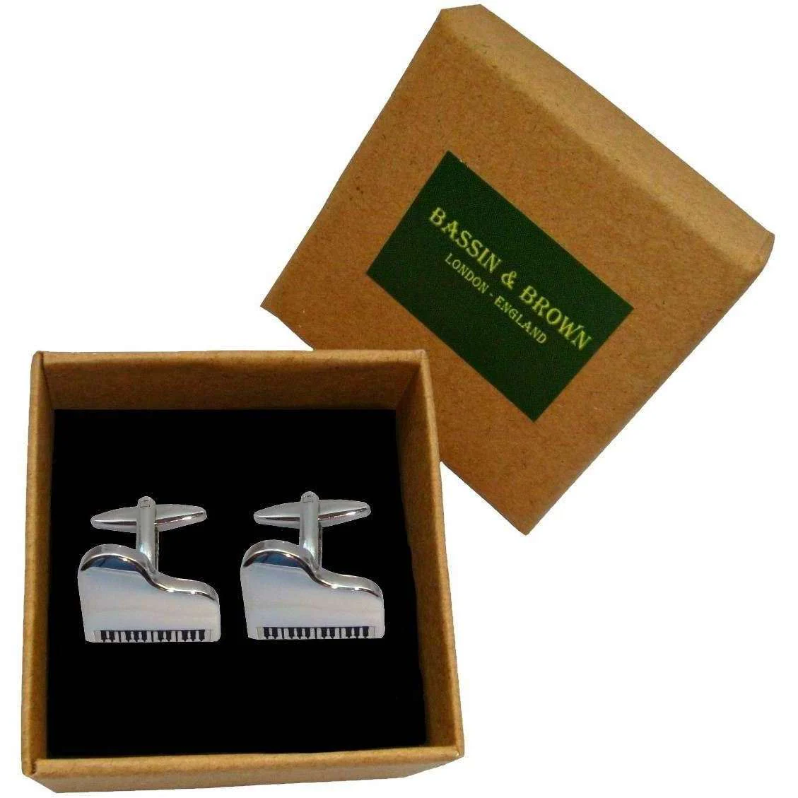 Bassin and Brown Silver Piano Cufflinks - Silver - Image 5