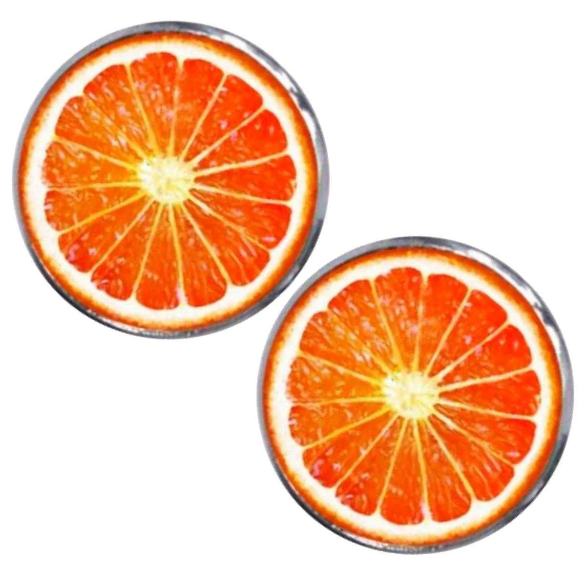 Bassin and Brown Sliced Orange Fruit Cufflinks - Orange - Image 3