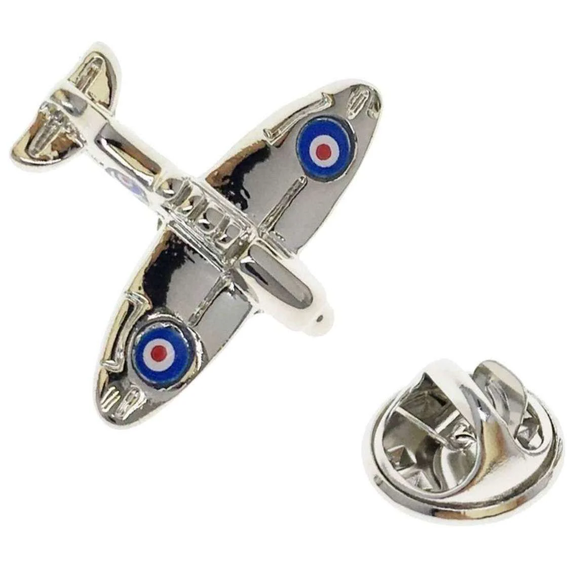 Bassin and Brown Spitfire Lapel Pin - Silver - Image 2