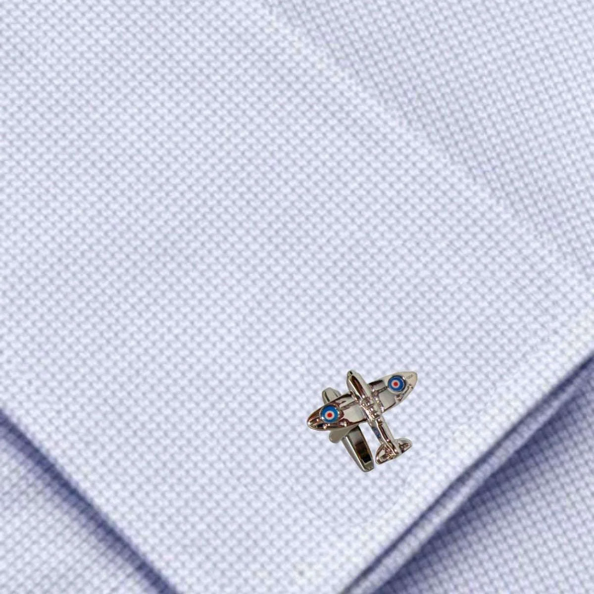 Bassin and Brown Spitfire Plane Cufflinks - Silver - Image 3