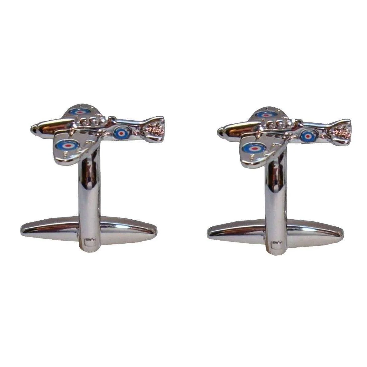 Bassin and Brown Spitfire Plane Cufflinks - Silver - Image 7