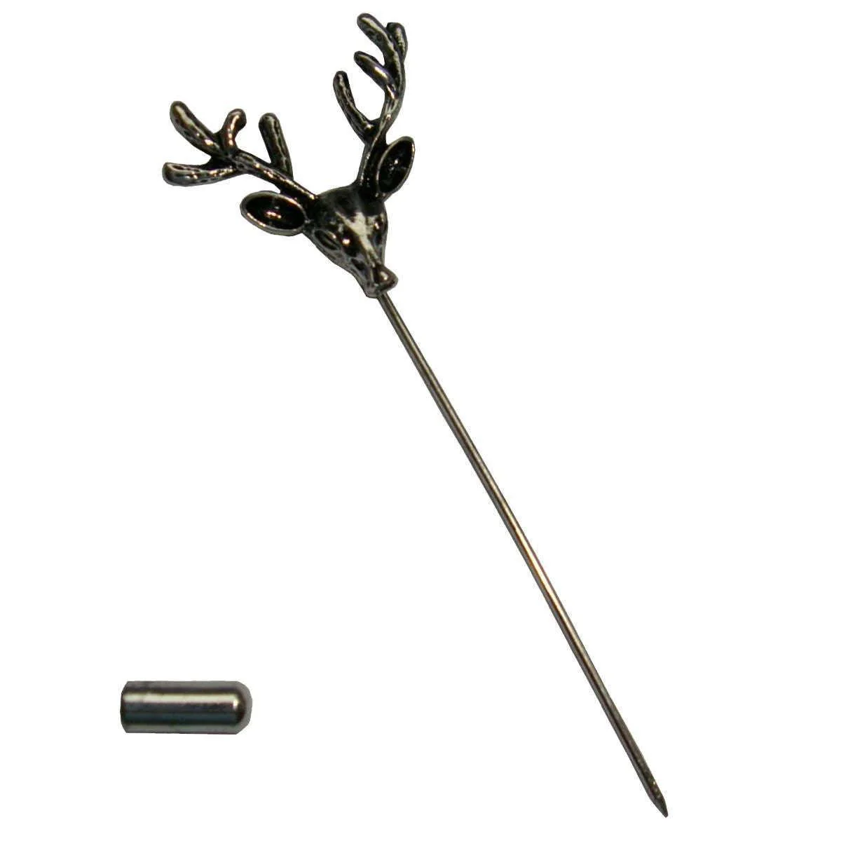 Bassin and Brown Stag Lapel Pin - Silver - Image 2