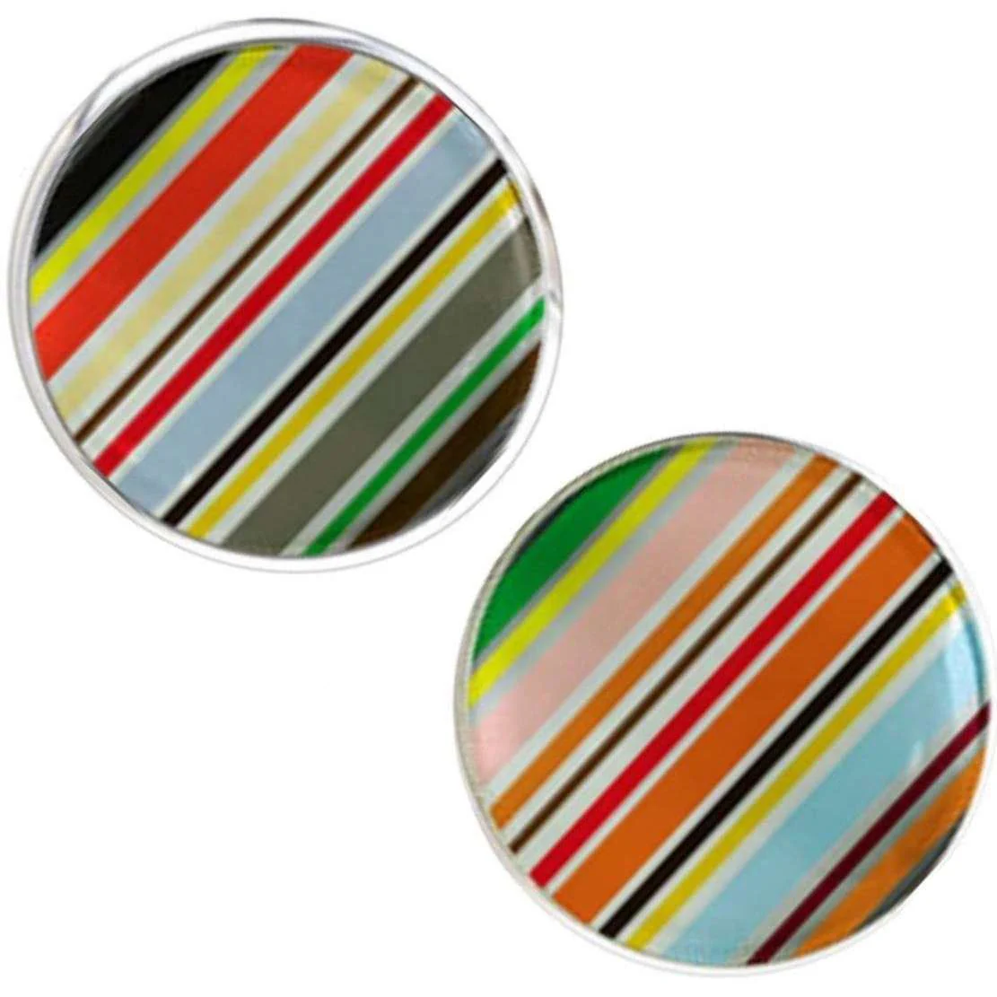 Bassin and Brown Stripe Cufflinks - Multi-colour - Image 2