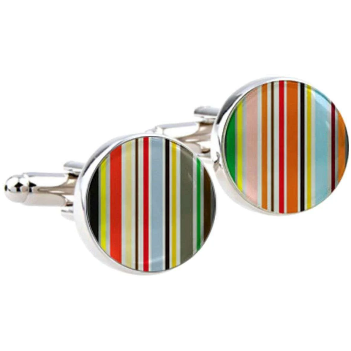 Bassin and Brown Stripe Cufflinks - Multi-colour - Image 3
