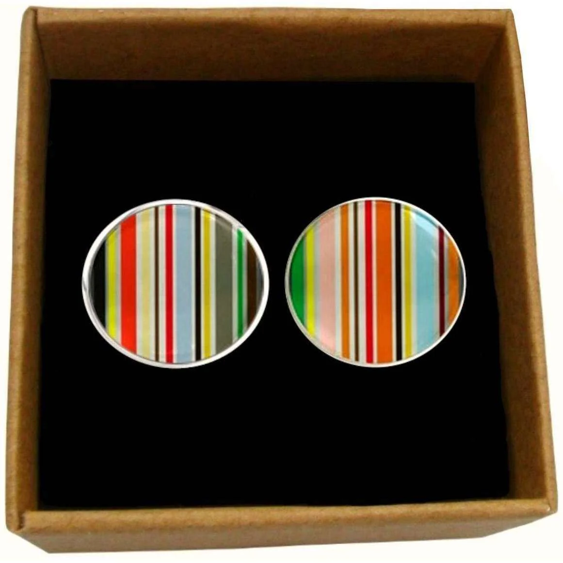 Bassin and Brown Stripe Cufflinks - Multi-colour - Image 5