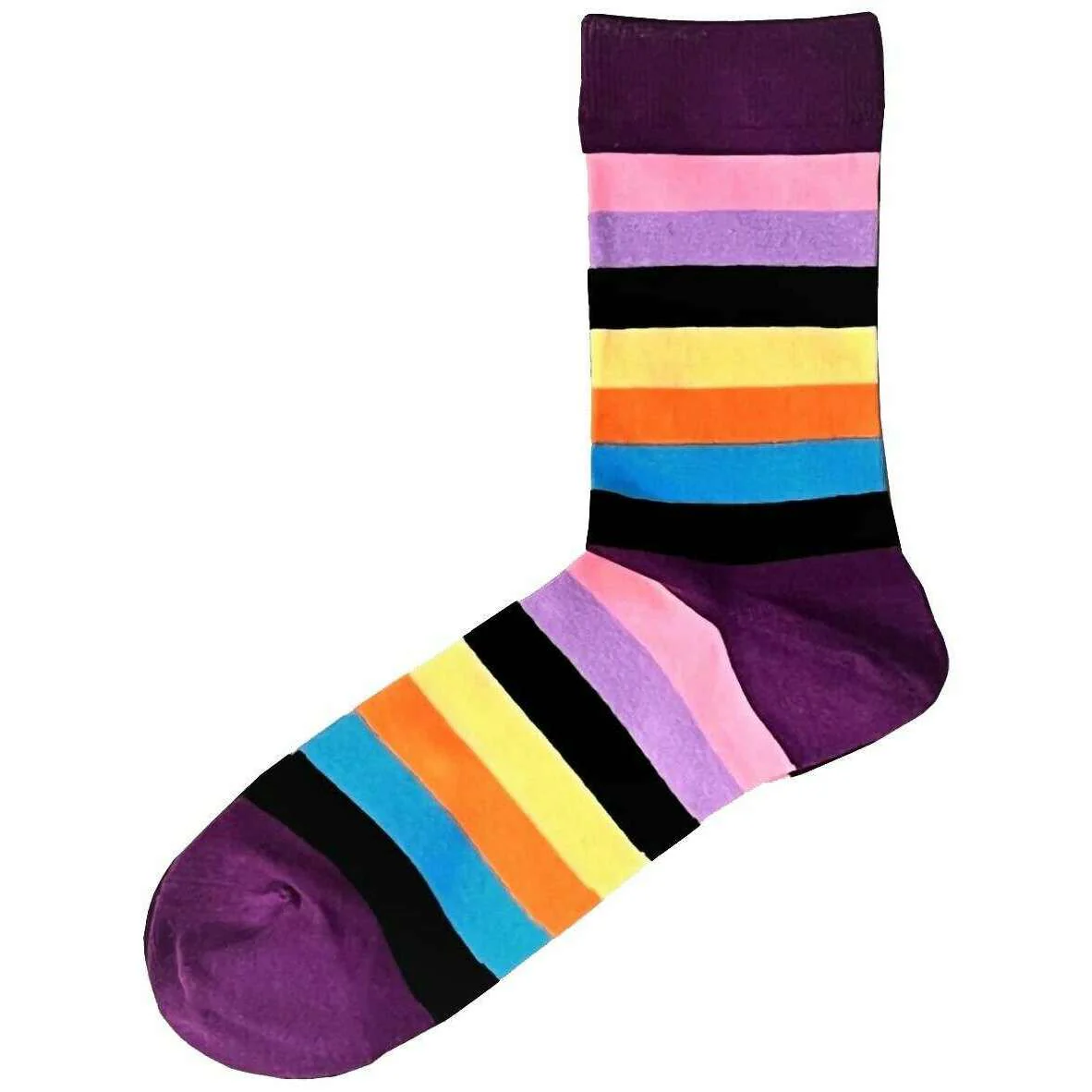 Bassin and Brown Stripe Socks - Black/Orange/Yellow