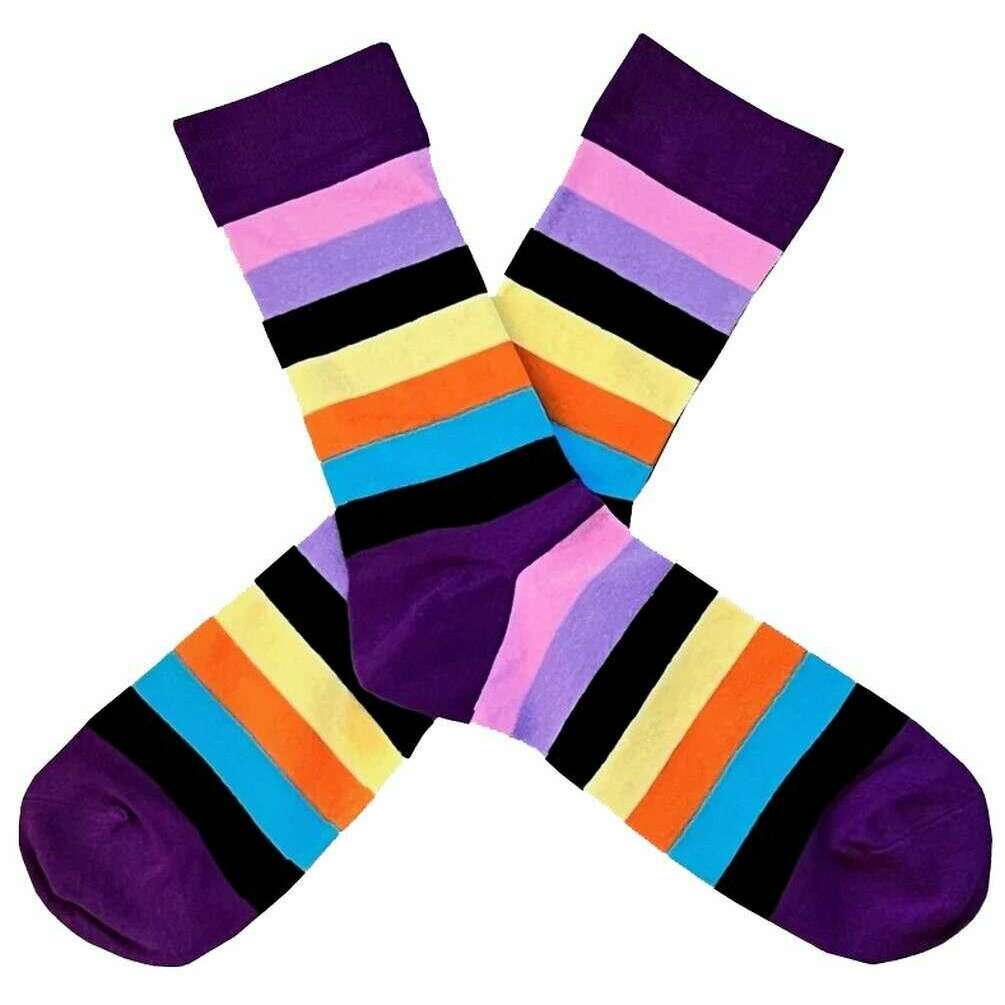 Bassin and Brown Stripe Socks - Black/Orange/Yellow - Image 2