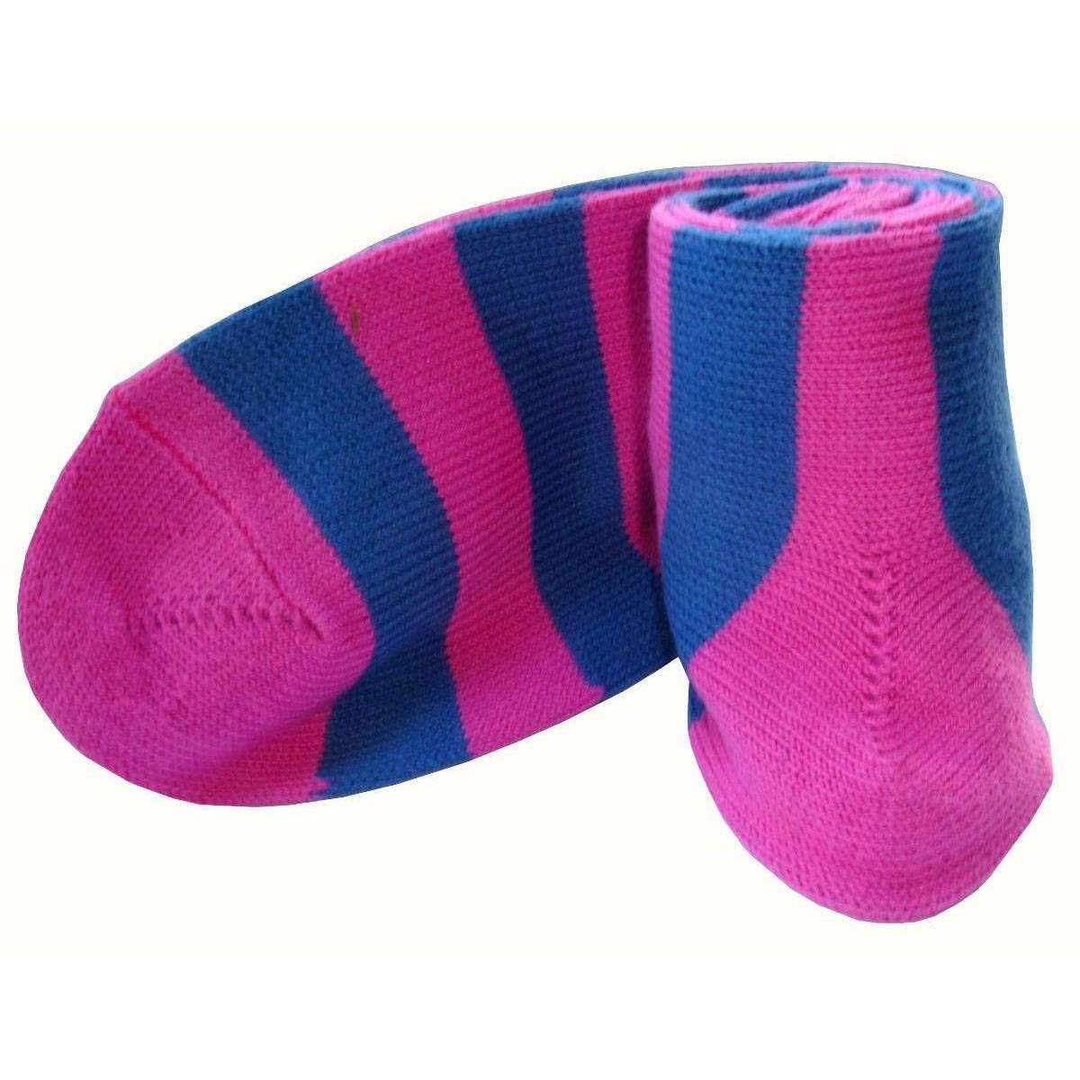 Bassin and Brown Striped Midcalf Socks - Pink/Blue - Image 4