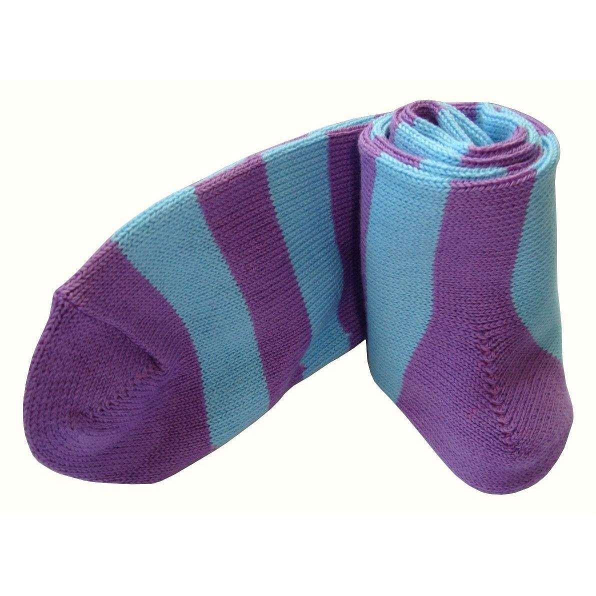 Bassin and Brown Striped Midcalf Socks - Purple/Blue - Image 3