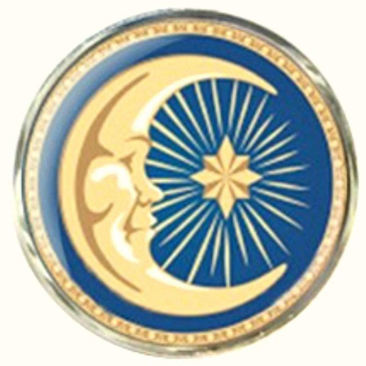 Bassin and Brown Sun and Crescent Moon Cufflinks - Blue/Yellow - Image 3