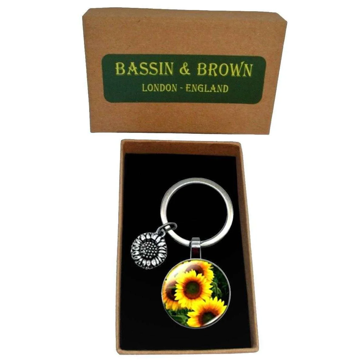 Bassin and Brown Sunflower Key Ring - Yellow/Brown - Image 5