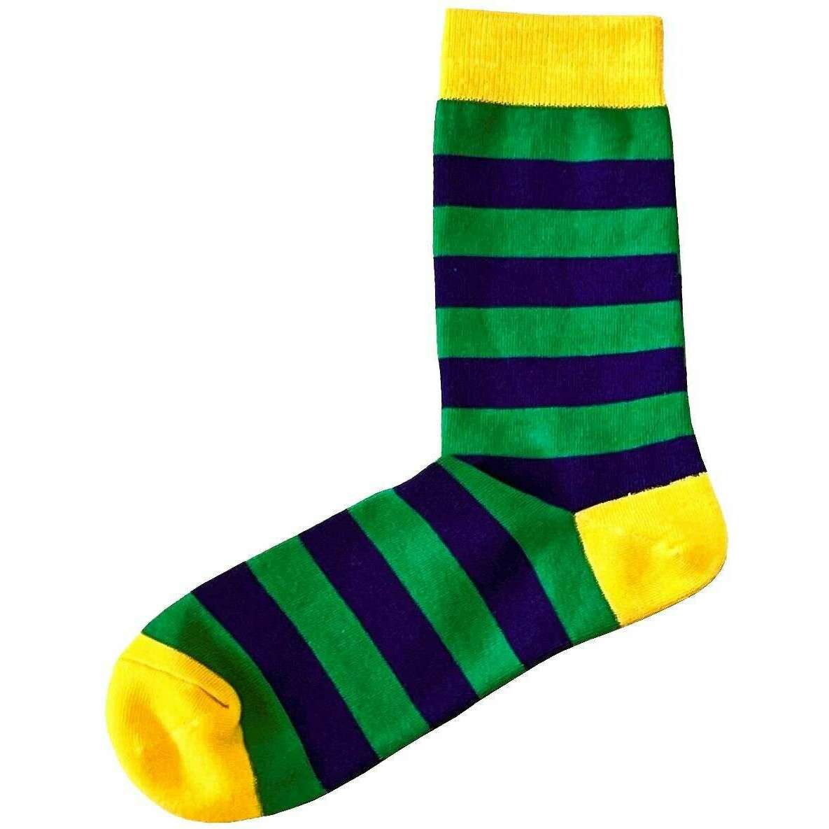 Bassin and Brown Tathame Hooped Striped Socks - Royal Blue/Green/Yellow